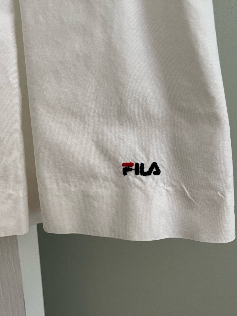 FILA White Mini Tennis Skirt with Red and Navy Logo